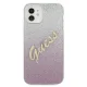 Guess iPhone 12 mini vāciņš Glitter Gradient Script, rozā