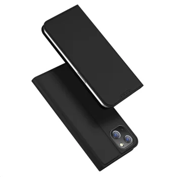 Dux Ducis iPhone 15 Plus atverams vāciņš maciņš grāmatiņa Skin Pro, melns