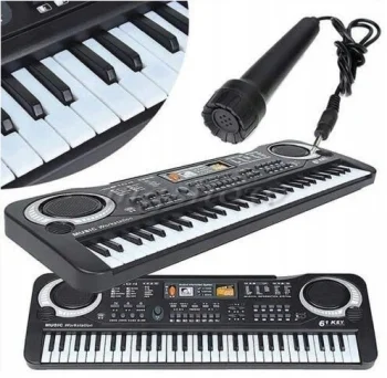 Bērnu klavieres tastatūra sintezators ar mikrofonu, 61 taustiņš | Children's Piano Synthesizer with Microphone