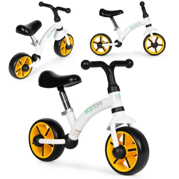 Ecotoys LC-V1252-BLACK-W līdzsvara velosipēds ar EVA riepām, balts