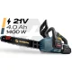 Akumulatora ķēdes zāģis Humberg Hm-436 12\", bezsuku motors, 2x 4 Ah akumulatori