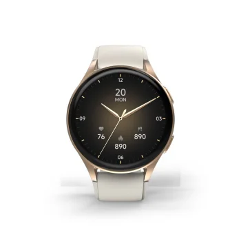 Viedpulkstenis Hama 8900 GPS 1.32" AMOLED, Bluetooth zvani, IP68, zelts un bēšs