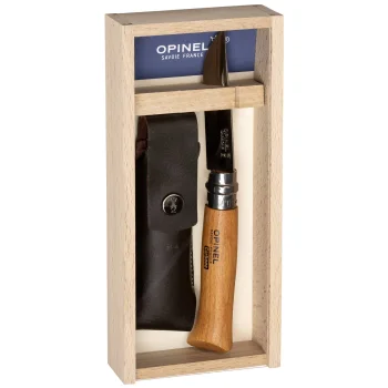 Opinel No. 08 Carbon saliekamais nazis ar maciņu koka kastītē
