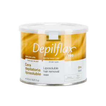 Profesionāls depilācijas vasks bundžā Depilflax 100 500 ml, zelta
