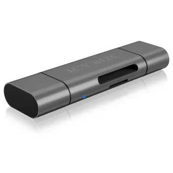ICY BOX IB-CR200-C USB-C SD/microSD atmiņas karšu lasītājs Pelēks