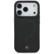 Mercedes Plain Smooth Leather MagSafe vāciņš priekš iPhone 17 Pro, melns