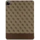 Guess iPad Pro 12.9\" atverams vāciņš maciņš grāmatiņa 4G Stripe Allover, brūns