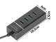 4 portu USB 3.0 sadalītājs, melns