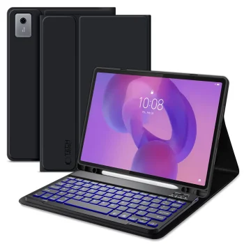 Tech-Protect SC Pen atverams vāciņš ar tastatūru Lenovo Idea Tab Plus 12.1 TB-361, melns