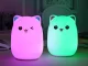 Bērnu Silikona Nakts LED RGB Gaismas Lampa ar Tālvadības Pulti, Kaķis | Kid\'s Silicone Night Light Lamp