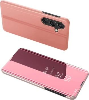 Atverams vāciņš Samsung Galaxy A24 4G Clear View Case, rozā
