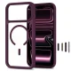 Tech-Protect MagOne CC MagSafe vāciņš un 2 aizsargstikli iPhone 18 / 17 Pro Max, Dark Cherry