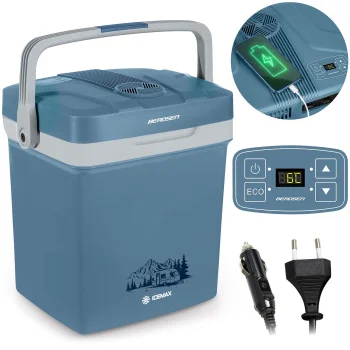 Berdsen Icemax 26L pārnēsājama auto ledusskapis ar ECO režīmu, zils