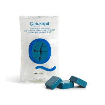 Quickepil azulēna cietais vasks depilācijai, bez sloksnēm, zils, 1 kg
