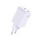 3mk Hyper Charger 45W 2x USB-C GaN sienas lādētājs, balts