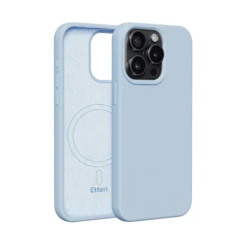 Silikona vāciņš Etteri Silicone Mag priekš iPhone 15 Pro Max 6.7", gaiši zils