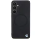 BMW Samsung Galaxy S24 vāciņš Leather Half Textured & Circle MagSafe, melns