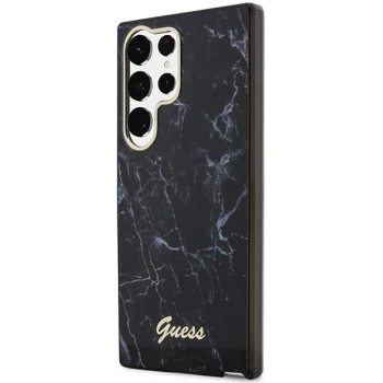 Guess Samsung Galaxy S23 Ultra S918 cietais apvalks Marble melns