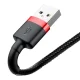 Baseus Cafule USB uz Lightning kabelis 0.5m, 2.4A, melni sarkans