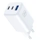 3mk Hyper GaN lādētājs 65W USB-C un USB-A, balts