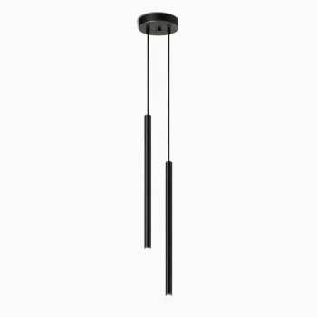 Piekaramā LED lampa ar 2 tubām, melna (60 cm, 2x6W)