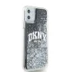 DKNY iPhone 11 / Xr vāciņš Liquid Glitter Big Logo, melns