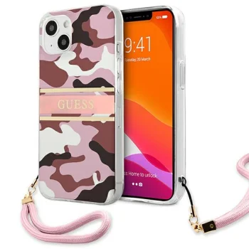 Guess Camo Strap vāciņš iPhone 13 mini rozā