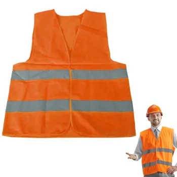 Oranža brīdinošā atstarojošā veste ar līplenti, izmērs XXL