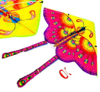 Lidojošais Pūķis Tauriņš 90 cm - rozā krāsā | Kids Flying Kite Butterfly 90 cm - pink