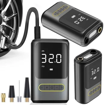 Elektriskais gaisa kompresors / velosipēdu sūknis, 10 bar, 50W, ar LCD un lukturīti