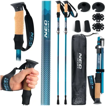 Neo-Sport NS-382 trekinga nūjas, 85-130 cm, alumīnijs