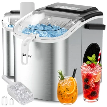 Ruhhy 1.2L ledus ģenerators, 12 kg/24h, sudraba krāsā