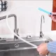 Elastīga birste noteku un radiatoru tīrīšanai AG849, zila/balta