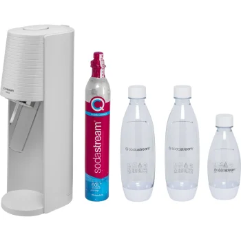 SodaStream Terra gāzētā ūdens automāts ar balonu un 3 pudelēm, balts