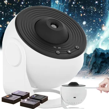 LED zvaigžņu projektors planetārijs ar 12 slaidiem, balts