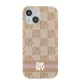 DKNY iPhone 15 vāciņš IML Checkered Mono Pattern & Printed Stripes MagSafe, rozā