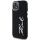 Karl Lagerfeld Silicone Metal Script Logo vāciņš iPhone 15 - Melns