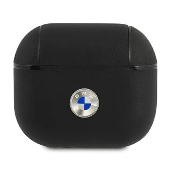BMW Genuine Leather maciņš AirPods 3 austiņām - melns