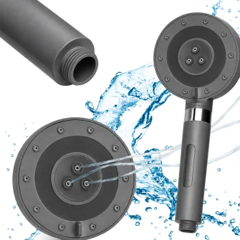 Dušas galva ar 5 strūklas režīmiem un ūdens filtru, pelēka