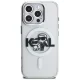 Karl Lagerfeld IML Glitter Karl & Choupette MagSafe vāciņš iPhone 16 Pro, caurspīdīgs
