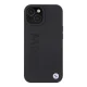 BMW iPhone 15 vāciņš Leather Hot Stamp MagSafe, melns