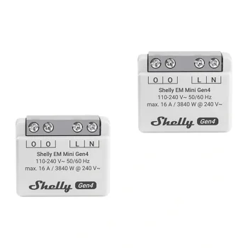 Viedais elektroenerģijas skaitītājs Shelly EM Mini Gen4, 2 gab.