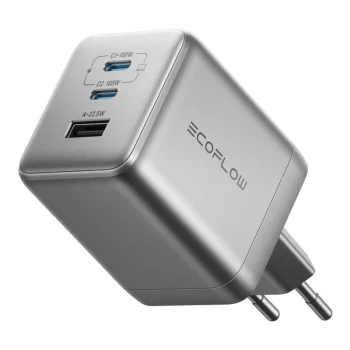 EcoFlow RAPID Pro 100W GaN tīkla lādētājs, 2x USB-C, 1x USB-A
