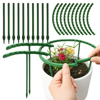 Apaļš augu un ziedu balsts, 24 cm, zaļš