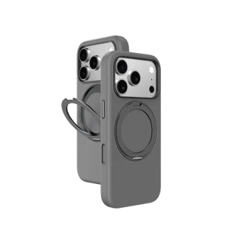 AmazingThing Cloudie vāciņš priekš iPhone 17 Pro ar statīvu un MagSafe, pelēks