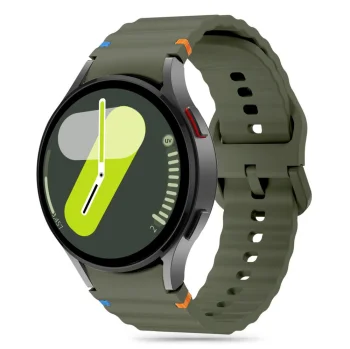 Tech-Protect Samsung Galaxy Watch 4 / 5 / 6 / 7 / FE siksniņa Silicone Sport, zaļa