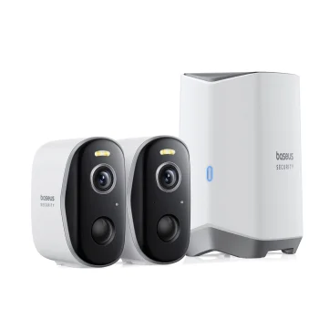 Baseus Security N1 Plus 2K āra novērošanas kameru komplekts (2 kameras), balts