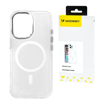 Wozinsky Glitter Case MagSafe vāciņš Samsung Galaxy S25+, caurspīdīgs ar spīdumiem