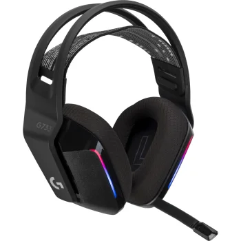 Logitech G G733 Lightspeed bezvadu spēļu austiņas, melnas