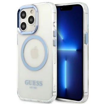 Apple iPhone 13 Pro 6.1'' Guess Metal Outline Magsafe Case Cover, Blue | Telefona Maciņš Vāks Apvalks Bampers
